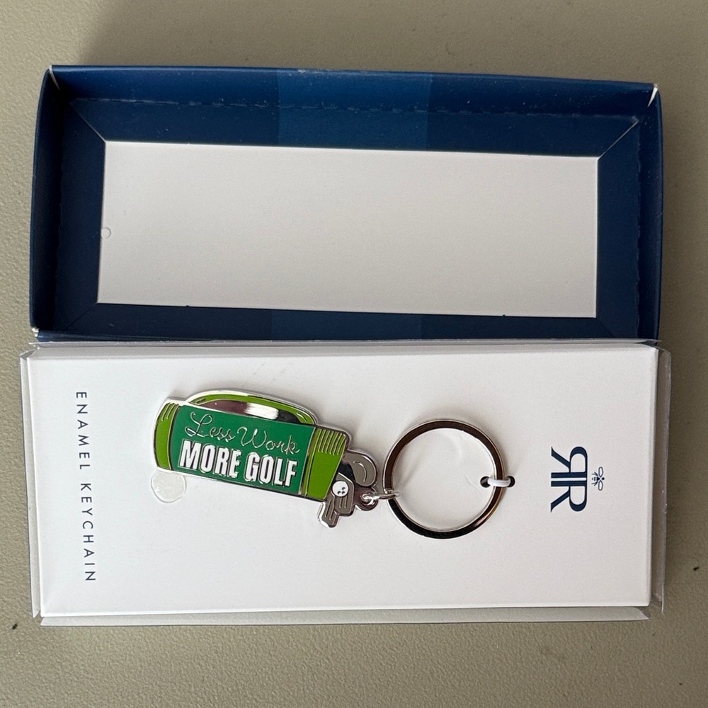 NEW IN BOX! Green Enamel Keychain by